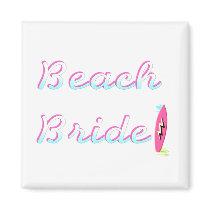 Beach Bride (Surfboard) Refrigerator Magnets