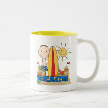 BEACH Brunette Boy Tshirts and Gifts Coffee Mugs