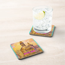 beach bum art drink coasters