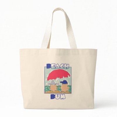 Beach Bum Beach Tote Canvas Bag by ldcreative