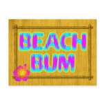 Beach Bum Funny Saying Pink and Teal
