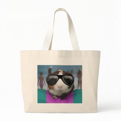 Beach bum guinea pig tote bags by cawjam84