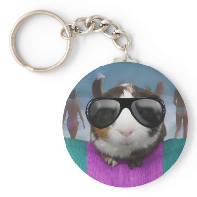 Beach bum guinea pig keychains by cawjam84