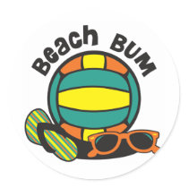 Beach Bum Volleyball Stickers