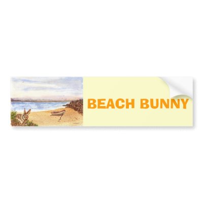 'Beach Bunny' Bumper Sticker by picklelillysdad