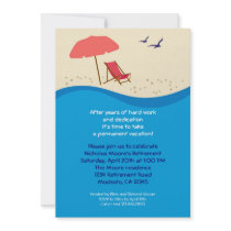 Beach Chair Retirement Party Invitation