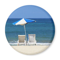 Beach chairs refrigerator magnet