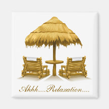 Beach Chairs(White) Refrigerator Magnet
