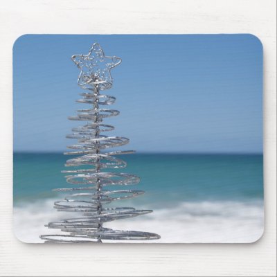 Beach Christmas tree mousepad by scarletquill