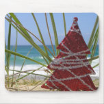 Beach Christmas tree red mousepad