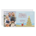 BEACH Christmas Tree Sand Castle Vacation 8x4 photo cards