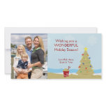 BEACH Christmas Tree Sand Castle Vacation 8x4 photo cards