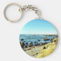 Beach Coast In Monterey Ocean Water Sea Key Chain