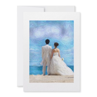 Beach couple wedding invitation by UponRequest