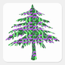 Beach Delite Trees Square Stickers