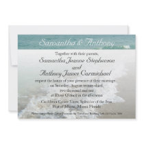 Beach Destination Wedding Invitation, Aqua Surf