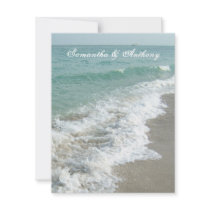 Beach Destination Wedding Invitation, Foaming Surf