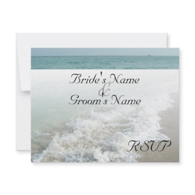 Beach Destination Wedding Matching RSVP White Wave by CustomInvites