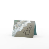 Beach Destination Wedding Sand Writing RSVP Cards