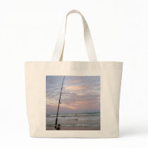 Beach Fishing at Sunset Tote Bag