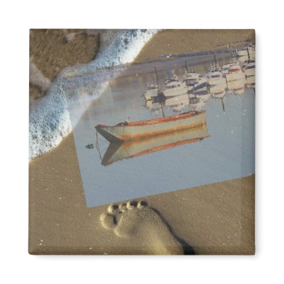 Beach & Fishing Boat Magnet by JL_Hawkins