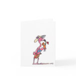 Beach Flamingo Cocktail Notecard