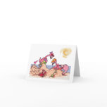 Beach Flamingo Sandcastles notecard