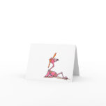 Beach Flamingo Vacation Sunbathing Notecard