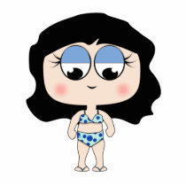 beach girl with Black hair Photo Sculpture