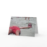Beach Head Funny Vacation Greeting Card (Blank)