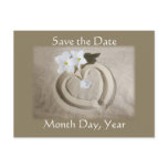 Beach Heart in Sand - Save the Date Wedding postcards