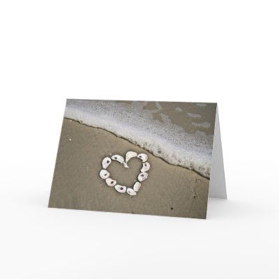 Beach Heart in Seashells Cards by Beachwalker