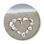 Beach Heart in Seashells Romantic Design Refrigerator Magnet