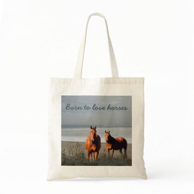 Beach Horses Tote Bag by horsesense