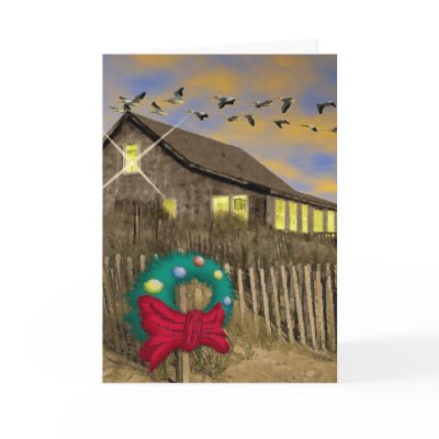 Beach House Christmas Card-V by OurPadInk