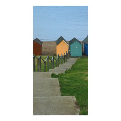 Beach Hut and Stairs Photo Card by JL_Hawkins