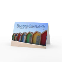 Beach Hut Birthday Card