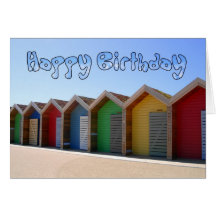 Beach Hut Birthday Card