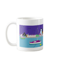beach hut dawn coffee mug