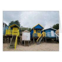 Beach huts greeting card