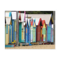 Beach Huts Melbourne Postcard