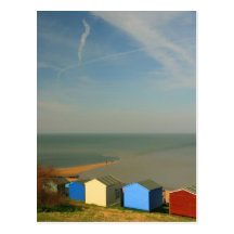 Beach Huts Postcard