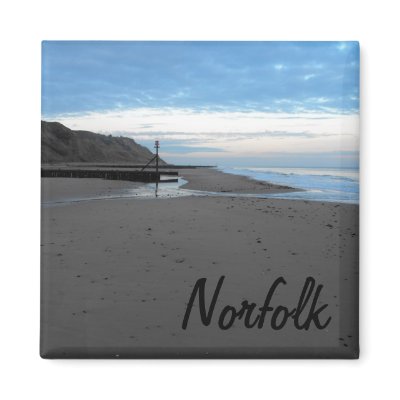 Beach in Mundesley, Norfolk by Alexandra Cook Fridge Magnet by Linandara
