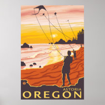Beach & Kites - Astoria, Oregon Print