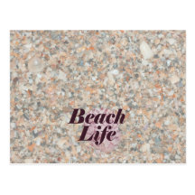 beach life washed crushed shells scallop post card