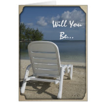 Beach Lounge Be My Bridesmaid Card