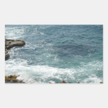 Beach Meets Ocean Rectangle Sticker