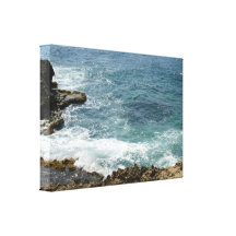 Beach Meets Ocean Stretched Canvas Print