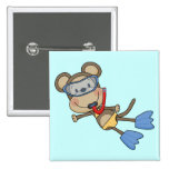 Beach Monkey Snorkelling Tshirts and Gifts Buttons
