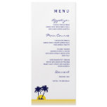 Beach Palm Tree Wedding Menu Card Announcements